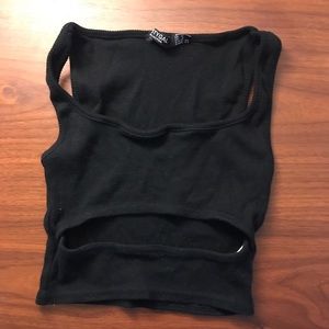 NASTYGAL black crop tank top with slit